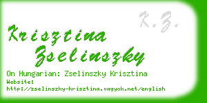 krisztina zselinszky business card